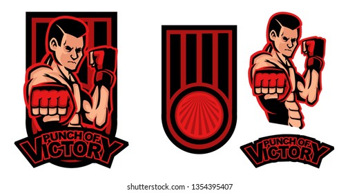MMA Fighter Mascot Vector Illustration
