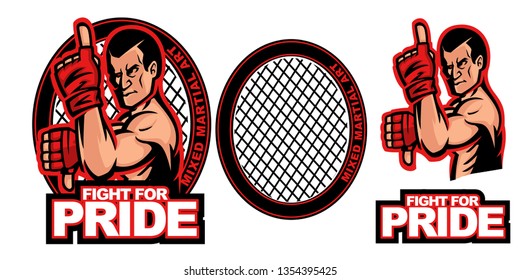 MMA Fighter Mascot Vector Illustration