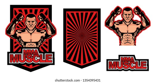 MMA Fighter Mascot Vector Illustration