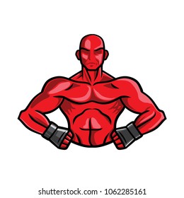 mma fighter vector illustration