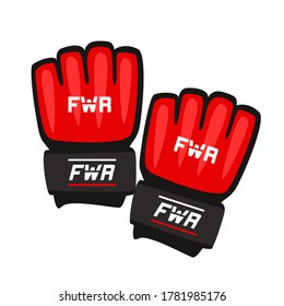 MMA fighting gloves isolated on white background. Premium quality protection hand wear for self defense. Mixed martial arts leather gear. Professional sportive equipment for sportsman fight vector