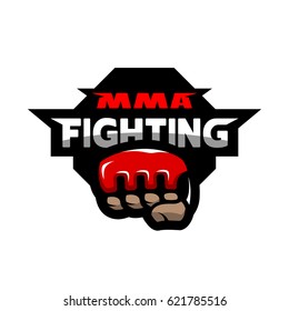 MMA fighting. Mixed martial arts logo.