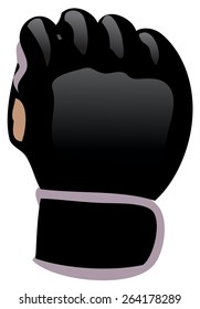 MMA Glove, Vector Illustration isolated on White Background. 