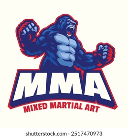 Ilustração do logotipo do mascote do gorila MMA