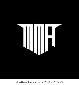 Diseño de logotipo de letra MMA con fondo blanco en ilustrador, estilo de superposición de fuente de alfabeto moderno de logotipo de Vector, diseños de caligrafía para logotipo, póster, invitación, etc.