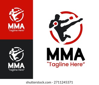 Logotipo de MMA Insignia de combate octágono negrita