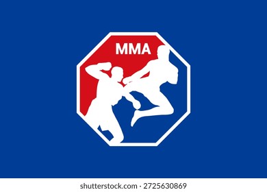 mma Logo Design mit einfacher Silhouette