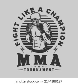 mma mixed martial arts combat sports fighting champion tournament design 