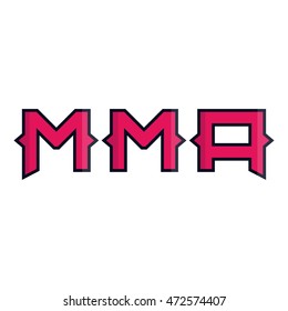 MMA, Mixed Martial Arts. Flat vector icon design illustration on white background.