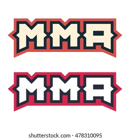 MMA, Mixed Martial Arts. Flat vector icon, logo, symbol, mark design illustration on white background. For sports fans.