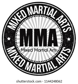 MMA ( Mixed Martial Arts) grunge rubber stamp on white background, vector illustration