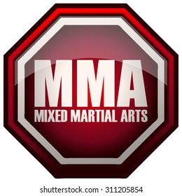 MMA Mixed Martial Arts Sign, Vector Illustration.