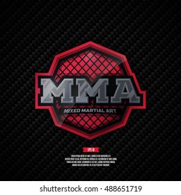 MMA. Modern professional mixed martial arts template logo design.