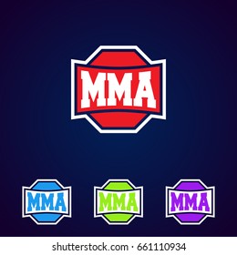 MMA. Modern professional mixed martial arts template logo design.