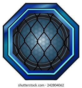 MMA Octagon Sign Vector Illustration. 
