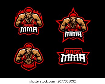 MMA sport mascot logo design