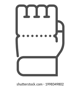 Mma, square line vector icon.