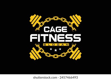 MMA Training Cage circle Sign, Vector Illustration isolated on black Background, gym and fitness logo