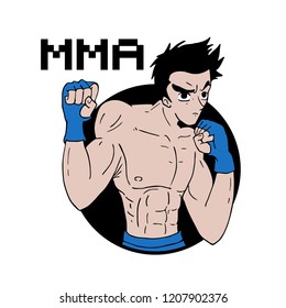 mma warrior illustraiton