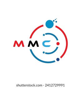 MMC letter technology logo design on white background. MMC  creative initials letter IT logo concept. MMC  letter design