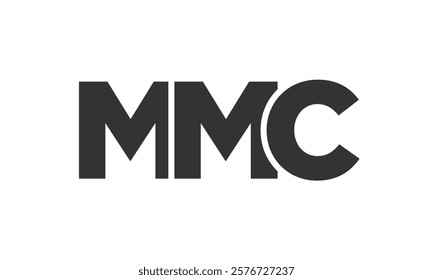 MMC logo design template with strong and modern bold text. Initial based vector logotype featuring simple and minimal typography. Trendy company identity ideal for businesses brand presence.