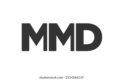 MMD logo design template with strong and modern bold text. Initial based vector logotype featuring simple and minimal typography. Trendy company identity ideal for businesses brand presence.