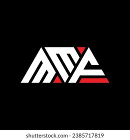 Diseño del logotipo de la letra del triángulo MMF con forma triangular. Monograma de diseño del logotipo del triángulo MMF. Plantilla de logotipo vectorial triangular MMF con color rojo. Logo triangular de MMF Diseño sencillo, elegante y lujoso.