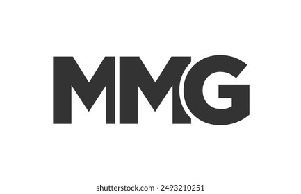 MMG logo design template with strong and modern bold text. Initial based vector logotype featuring simple and minimal typography. Trendy company identity ideal for businesses brand presence.