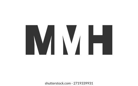MMH Logo Design. Anfangsbuchstabe M M H fett Schriftstil für Tech-Startups, Beratung, Corporate Branding. Name des kreativen Unternehmens, Schlagzeilen, Typografie, trendige Logoart. Vektorgrafik.
