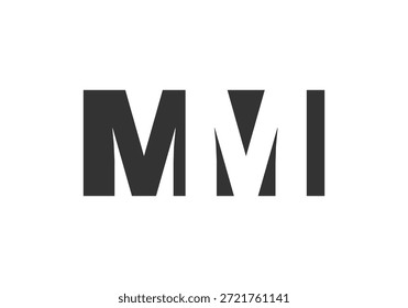 MMI Logo Design. Anfangsbuchstabe M M I fett Schriftstil für Tech-Startups, Beratung, Corporate Branding. Name des kreativen Unternehmens, Schlagzeilen, Typografie, trendige Logoart. Vektorgrafik.