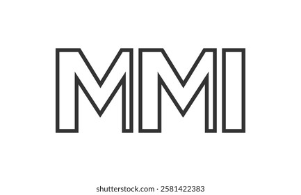 MMI logo design template with strong and modern bold text. Initial based vector logotype featuring simple and minimal typography. Trendy company identity ideal for businesses brand presence.