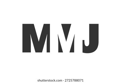 MMJ Logo Design. Anfangsbuchstabe M M J fett Schriftstil für Tech-Startups, Beratung, Corporate Branding. Name des kreativen Unternehmens, Schlagzeilen, Typografie, trendige Logoart. Vektorgrafik.