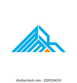 Logo de la letra MMK diseño creativo con gráfico vectorial, logotipo MMK simple y moderno en forma de triángulo.