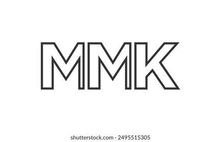 Plantilla de diseño de logotipo MMK con texto en negrita fuerte y moderno. Logotipo de Vector inicial basado en tipografía simple y mínima. Identidad de empresa de moda ideal para la presencia de marca de negocios.