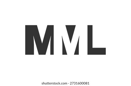 Design do logotipo MML. Letra inicial M M L estilo de fonte em negrito para start-ups de tecnologia, consultoria, marca corporativa. Nome criativo da empresa, manchetes identidade tipográfica, logotipo moderno. Ilustração vetorial.