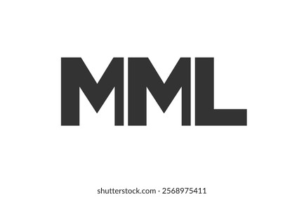 MML logo design template with strong and modern bold text. Initial based vector logotype featuring simple and minimal typography. Trendy company identity ideal for businesses brand presence.