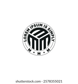 MMM circular logo with modern typography and abstract design