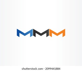 Diseño de logotipo de forma de icono MMM