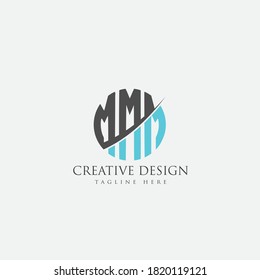 MMM Letter Logo Design Cross Monogram Icon. 