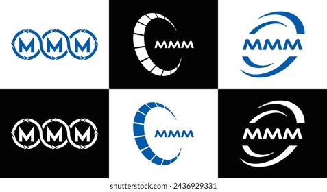 MMM logo. M M M design. White MMM letter. MMM, 