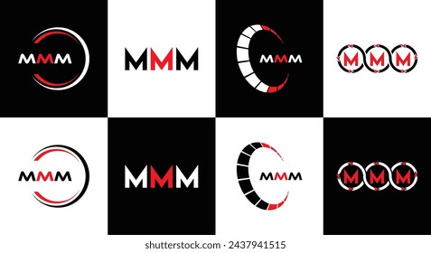 MMM logo. M M M design. White MMM letter. 