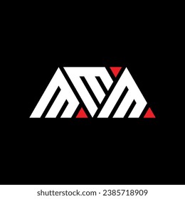 MMM triangle letter logo design with triangle shape. MMM triangle logo design monogram. MMM triangle vector logo template with red color. MMM triangular logo Simple, Elegant, and Luxurious design.
