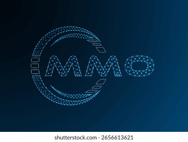 Diseño de Vector de logotipo de letra polivinílica baja MMO. Diseño de logotipo de poliéster inferior MMO. Logotipo de poliéster bajo.