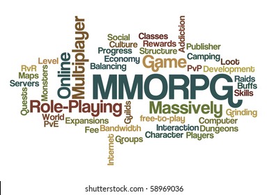 MMORPG - Massively Multiplayer Online Role-Playing Game - Word Cloud