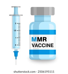 MMR vaccine against Measles, Mumps, Rubella vector illustration