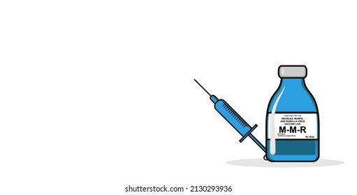 MMR vaccine vector. Illustration design concept. MMR Vaccine could protect against COVID-19