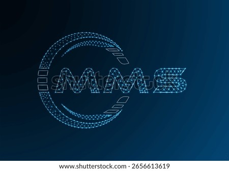 MMS low poly letter logo vector design. MMS lower poly logo design. Low poly logo.