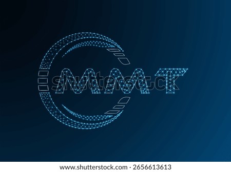 MMT low poly letter logo vector design. MMT lower poly logo design. Low poly logo.