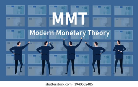 MMT modern monetary theory concept of printing money without risk of inflation economics dollar global business