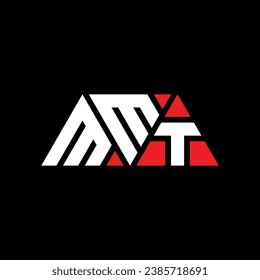 MMT triangle letter logo design with triangle shape. MMT triangle logo design monogram. MMT triangle vector logo template with red color. MMT triangular logo Simple, Elegant, and Luxurious design.